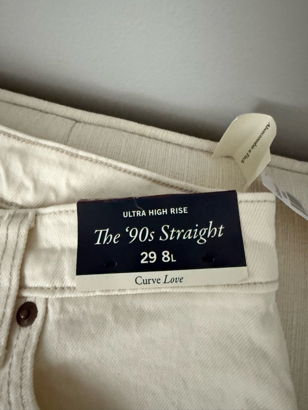 Abercrombie & Fitch Cream High-Rise Jeans